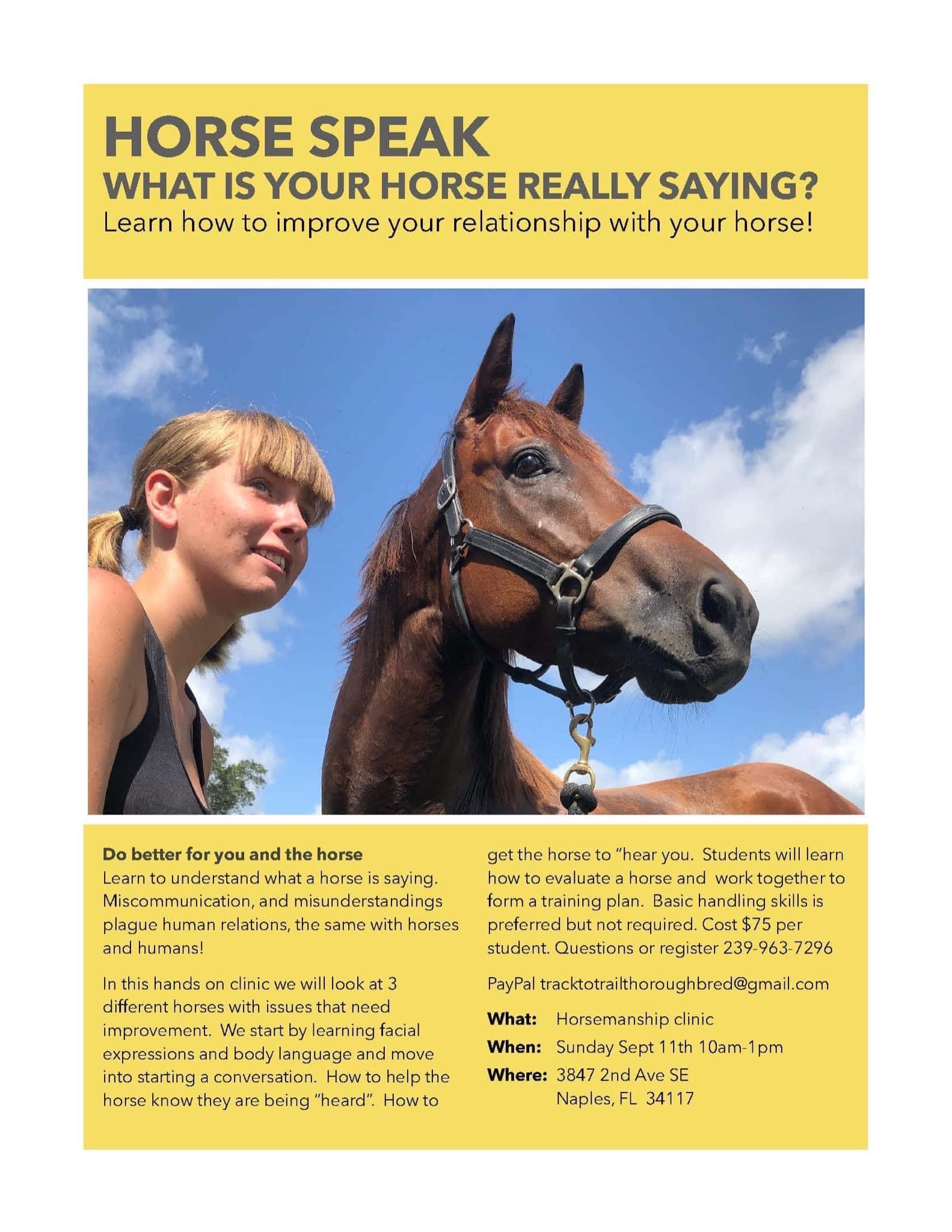 Horse Speak class Sept 11th 2022